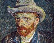 文森特 威廉 梵高 : 戴灰色帽子的自画像